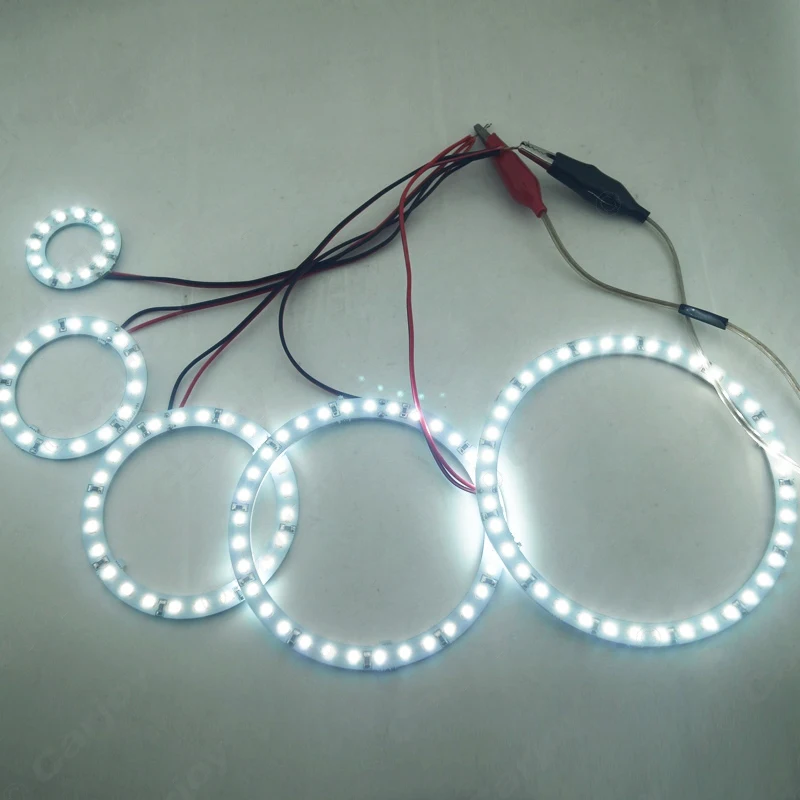 LEEWA 2pcs 60mm Car Angel Eyes 1210/3528 15SMD LED Headlight Halo Ring Angel Eye Lighting White Red Blue  #CA2667