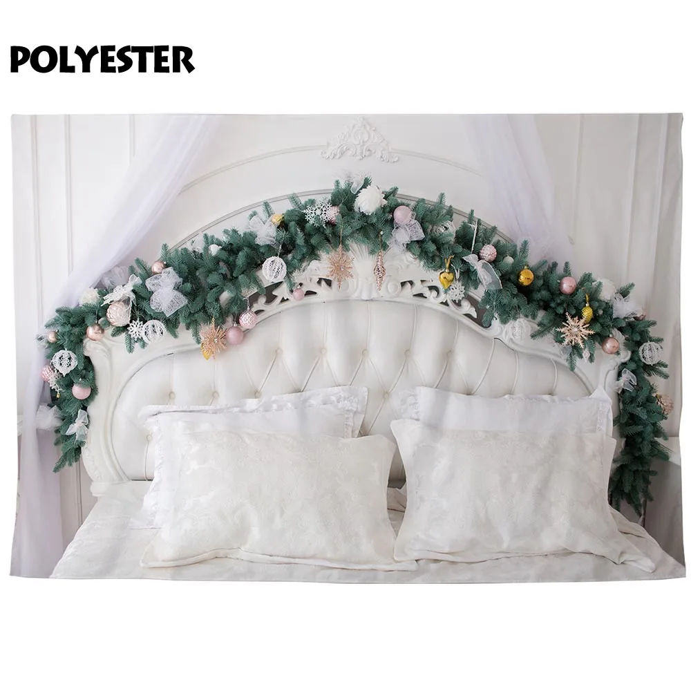 Funnytree-خلفية استوديو تصوير ، زينة عيد الميلاد ، لوح رأس شجرة بيضاء لغرفة نوم البنات ، فوتوبون زون