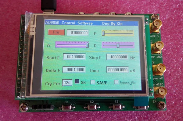 AD9850 AD9851 DDS Module Color Touch Screen Control Sweep Amplitude Duty Cycle Save