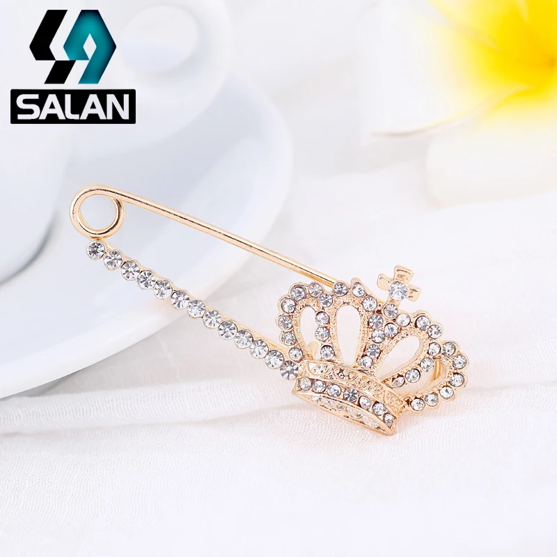 Korean fashion popular brooch full diamond crown diamond diamonds corsage personality wild clothing