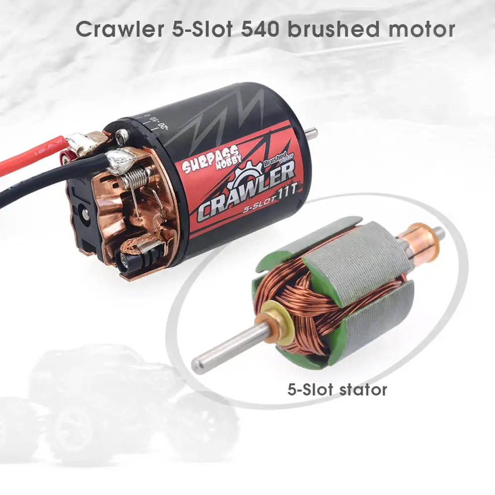 Surpasshobby 5-Slot 540 Brushed Motor 11T 16T 20T For 1/10 RC Crawler Brushed Car Parts