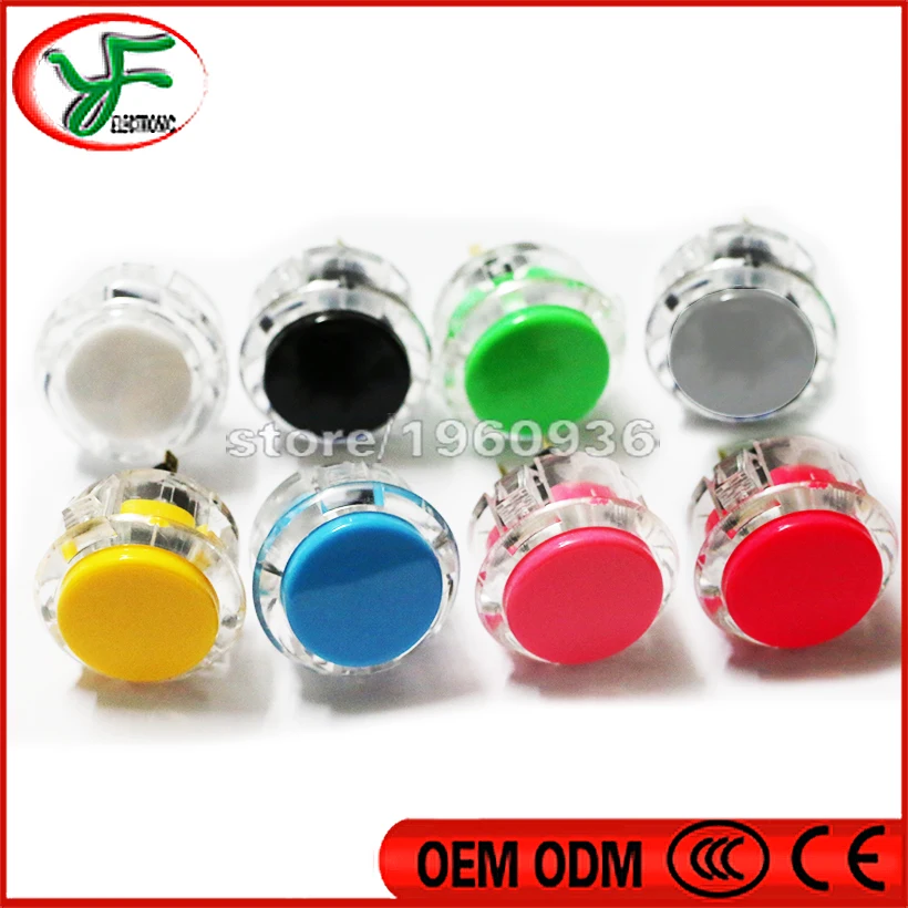 50pcs Arcade Push Button 30mm Round Push Button Sanwa Style Push button with Micro Switch Arcade Start Butto