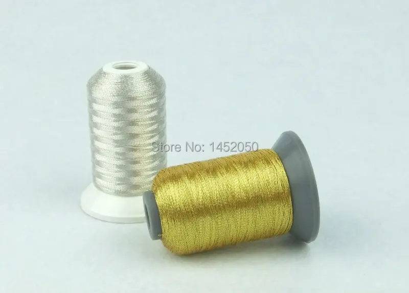 4 Colors Metallic Embroidery Thread + One White Polyester Thread for Brother Home Embroidery Machine