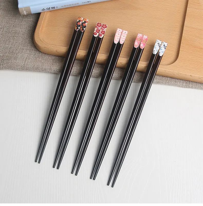 Japanese style creative home natural wood Sakura nail chopsticks oblique head cute couple daily chopsticks W9253