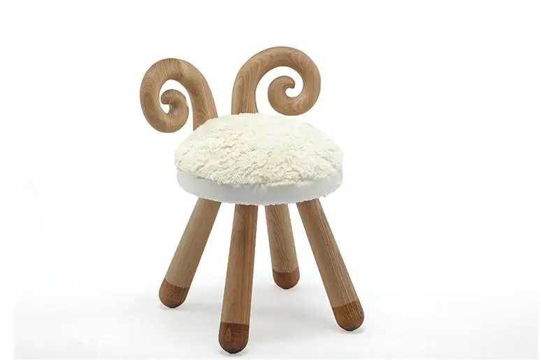 Quality Deer stool Nordic style solid wood children\'s gifts bench stool baby chair home animal stool