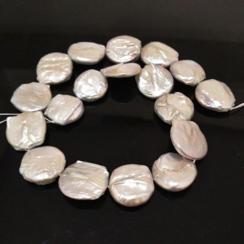 

16 inches 20-22mm Natural White Large Baroque Coin Pearl Loose Strand