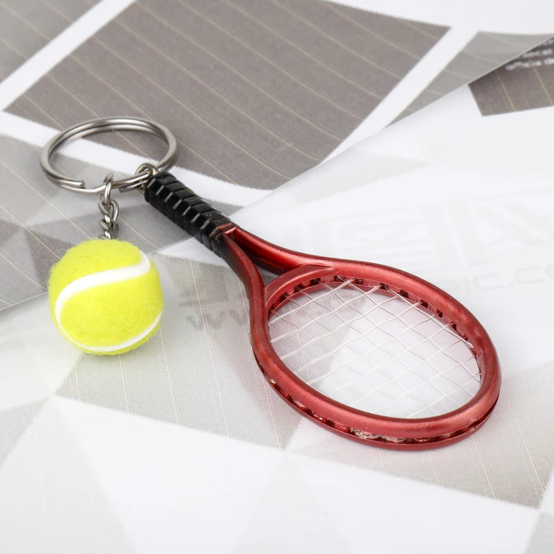 Fashion 6 Color Tennis Keychain Key Ring Tennis Racket Model Key Chain For Best Friendship Souvenir Gift