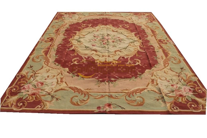 Fine Chinese Hand-woven Aubusson Embroidered Home Decore Rectangle Carpet Oriental Carpets