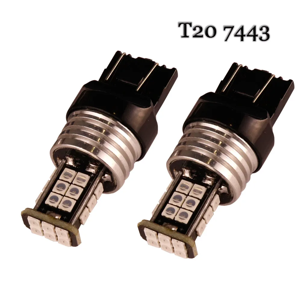 4pcsT20 W21 7440 24 smd 3030 Led نوعية جيدة W21/5W 7443 0.25A DRL بدوره إشارة عكس وقف ضوء مصباح لمبات سيارة مصباح ليد
