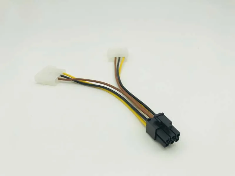Cable de alimentación PCI-E de 6 pines hembra a Molex 4pin x2, divisor SATA, extensión PCI Express de 15CM para minería BTC, 5 uds.