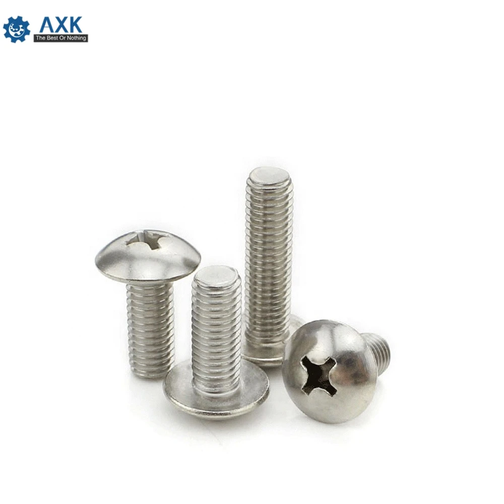 10/50X M2 M2.5 M3 M4 M5 M6 M8 304 A2-70 stainless steel JISB1111T Phillips Truss Head Large Flat Round Cross Screw Bolt L=3-80mm