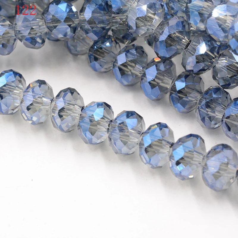 FLTMRH Wholesale 70pcs Rondelle Faceted Crystal Glass Loose Spacer Beads 8mm CLEAR green