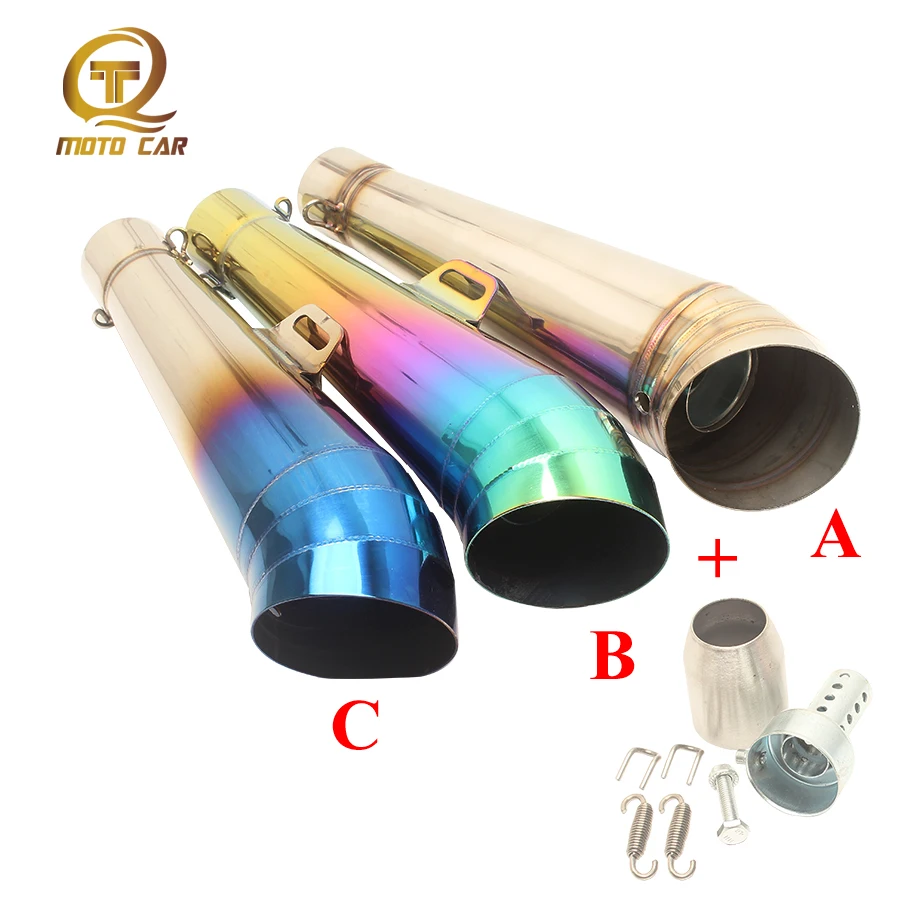 For DB Killer Middle Tube Escape Gp Muffler 51MM AKrapovic Exhaust Kawasaki Z900 Z750 Z800 Z250 CBR500F CB400 R1 R3 GSR750 Mt09