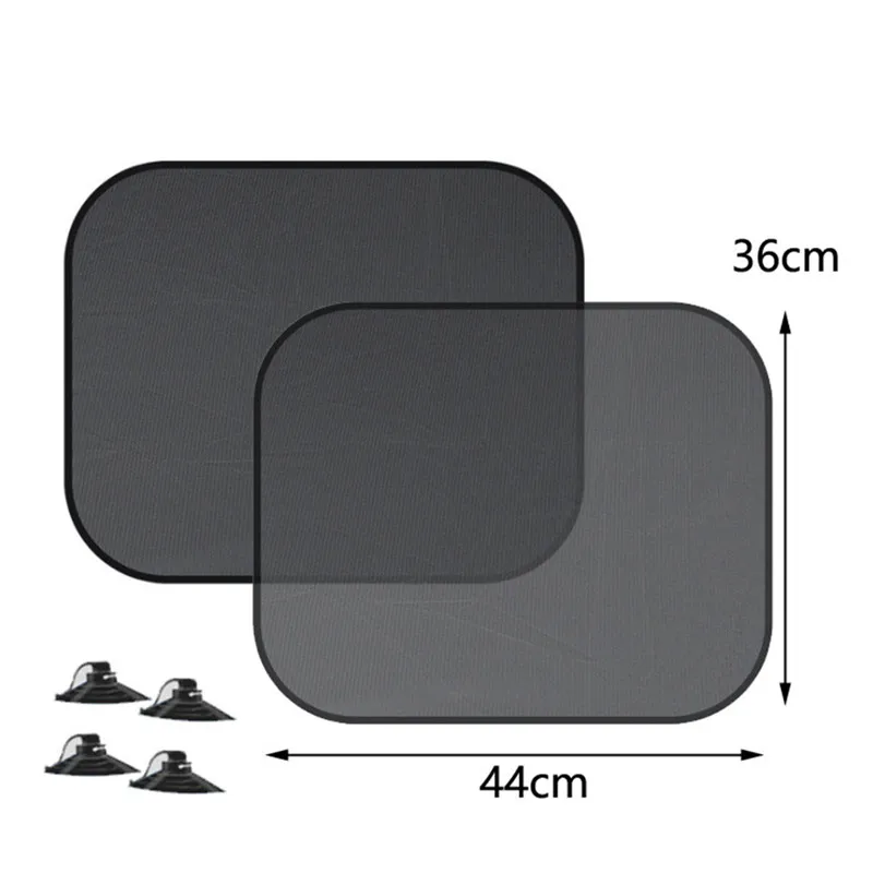 Car Sunshade 2PCS Chic Mesh Car Side Window Shade Cling Sunshades Sun Shade Cover Visor 44x36cm