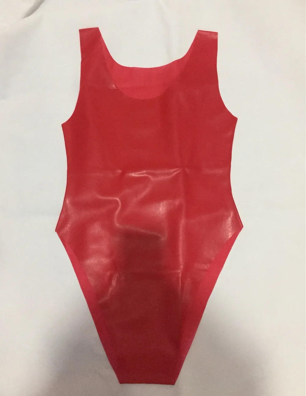 100% Latex Fetish Rubber Gummi Leotard Mould Body Swimsuit Red /Black Latex Bodysuit