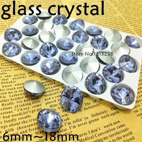 Violet Color Rivoli Crystal Fancy Stone Point Back Glass Stone For Jewelry Making 6mm 8mm 10mm 12mm 14mm 16mm 18mm