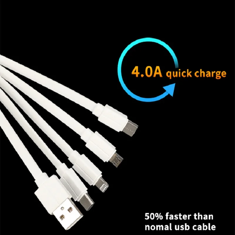 Tigernu New 4.0A USB Cable 3 In 1 Quick Charge IOS/ Type-C/ Android Super Data Cable Faster Than Normal