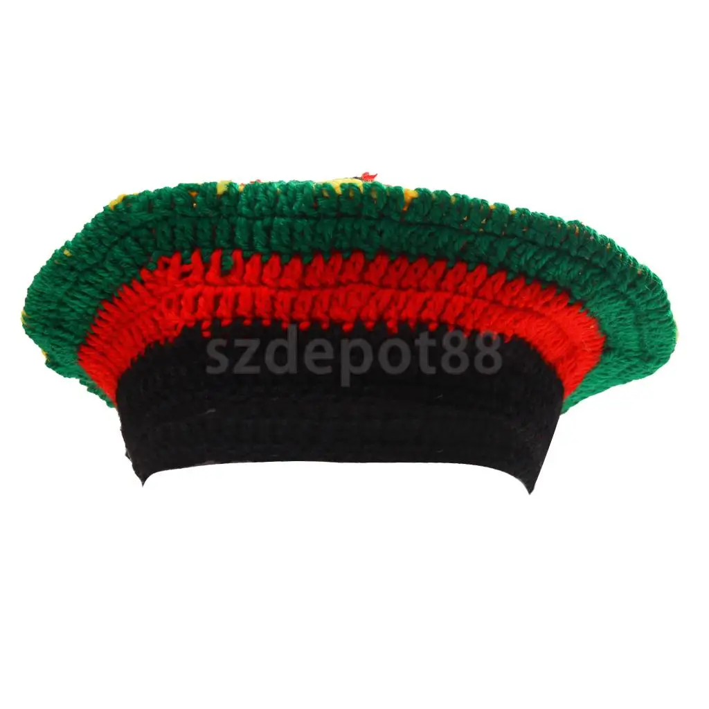 Multicolor Acrylic Jamaica Rasta DreadLock Roots Tam Hat Rasta Beanie Caps