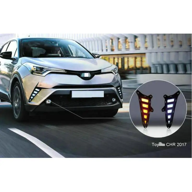 

Car Front and Rear Fog Lamp Assembly LED DRL Daytime Running Light For TOYOTAS C-HR CHR 2016 2017