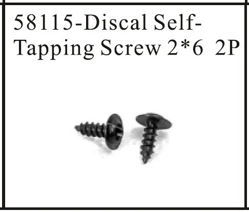 hsp 58115 Discal Self-Tapping Screw2*6   1:18 1/18 Model Car Buggy Monster Truck Short Course Truck Spare Parts 94807