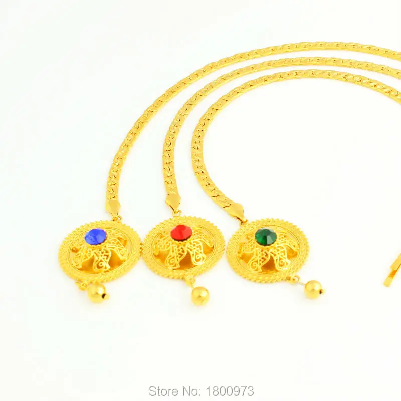 NEW Ethiopian Gold Hair Chain Jewelry Women 24k Gold Color Rhinestone African/Eritrea/Kenya Habesha Wedding Accessories