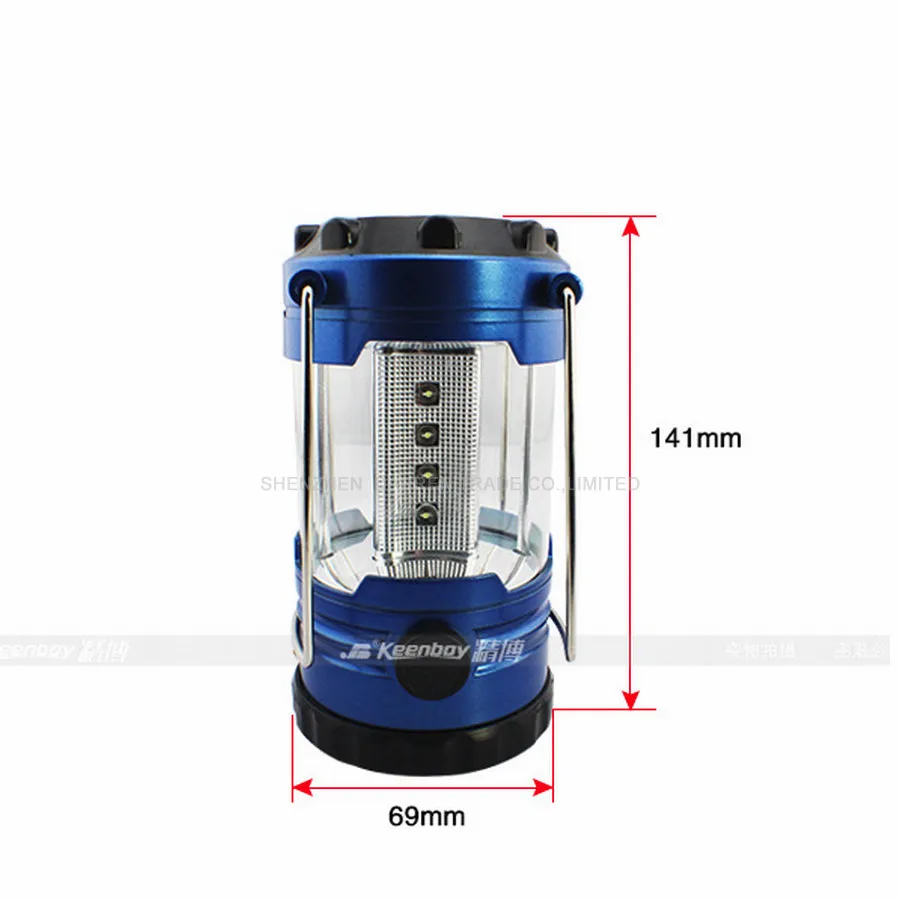 144pcs/lot 12 LED Bivouac Camping Light Hiking Fishing Tent Lantern Light Lamp with Compass Blue Color White Light HYY133