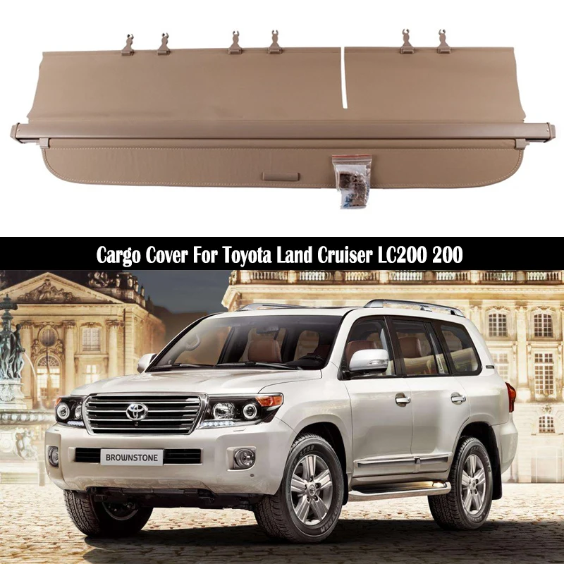 

Rear Cargo Cover For Toyota Land Cruiser LC200 200 2008-2019 privacy Trunk Screen Security Shield shade Auto Accessories