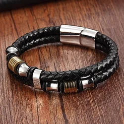 XQNI Genuine Leather Bracelet Double Layer 19/21/23CM Color Special Charm Jewelry For Men Father's Day Gift Big Discount