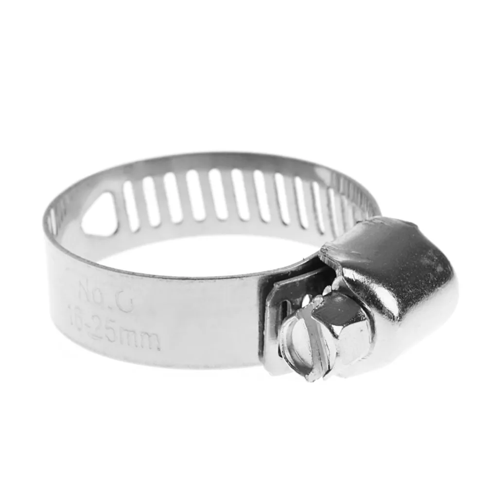 10Pcs Stainless Steel Adjustable Drive Hose Clamp Fuel Line Worm Clip 3/4"-1" -Y103