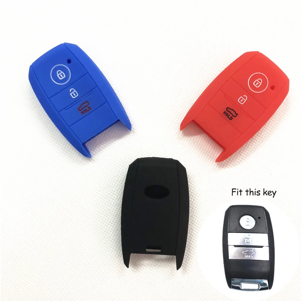 3 Button Silicone Car Remote Key Fob Shell Cover For Kia Stonic Rio Ceed Soul Sportage Sorento Carens Picanto Skin Smart Holder