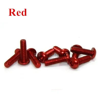 10pcs/lot M3 Aluminum 7075 allen button screw M3*5/6/8/10/12/14/16mm Anodized Aluminum Hex Socket Round head Machine Screw Bolts