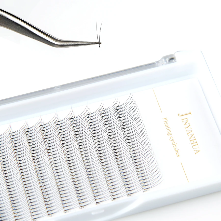 JINYANHUA 2d3d4d 12 filas de pestañas de visón suaves pestañas de volumen prefabricadas extensiones de pestañas individuales pestañas postizas