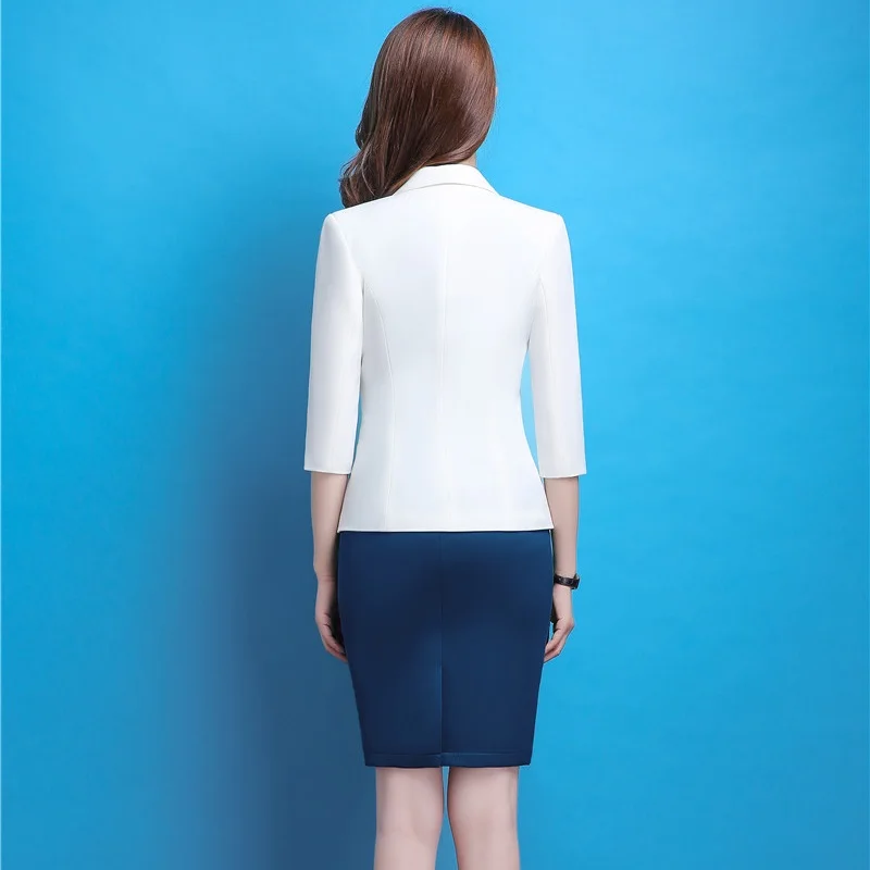 New High Quality Spring Autumn Formal Blazers Suits With Jackets Coat And Dress Slim Fashion Female Office Uniforms