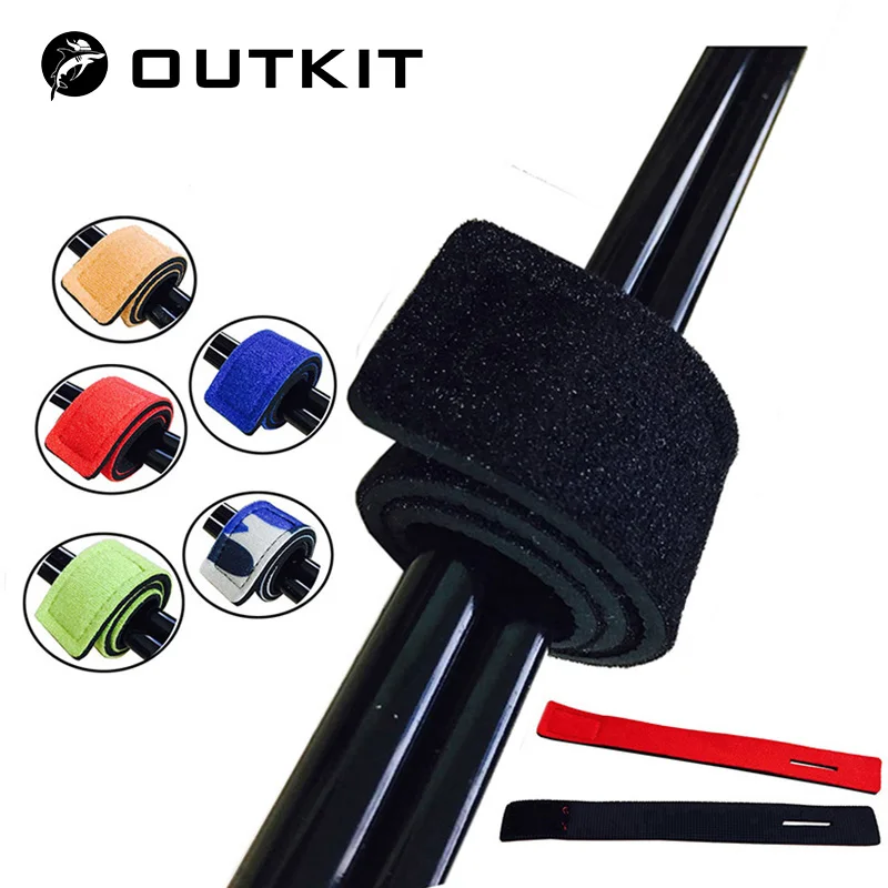 OUTKIT-Herramientas de pesca de 2 piezas, correa de amarre de caña, aparejos de cinturón, banda de envoltura elástica, soporte de poste, accesorios,