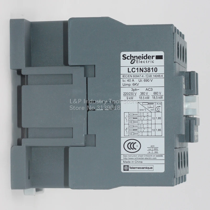 Imagem -05 - Contatores Elétricos Schneider-multi Contact Relé 220v Lc1e3810m5n 38a 50hz Atualizado para Lc1n3810m5n Circuito 100 Original Circuito Novo