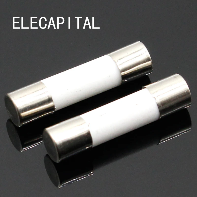 10szt Bezpiecznik ceramiczny 5mm x 20mm Slow Blow T 0.5A 1A 2A 3A 4A 5A 6A 8A 10A 13A 15A 16A 20A 250V