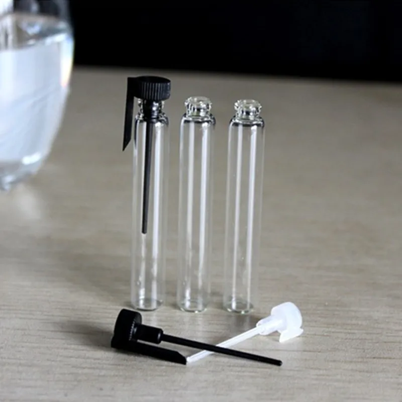 500PCS*2ML Glass Bottle With PP Lid Empty Samll Makeup Refillable Sample Cosmetic Container Test Tube Clear Glass Perfume Vials