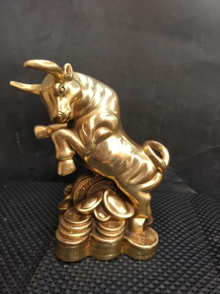 

16CM collect China Brass Bronze copper Handmade Animal 12 zodiac Statue