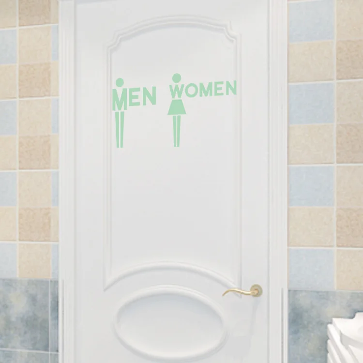 Kreative leuchtende Aufkleber für Männer und Frauen, für Toilettentüren, Wand, leuchten im Dunkeln, Wanddekoration, fluoreszierende Badezimmer-Heimdekoration, Aufkleber – Detail 3