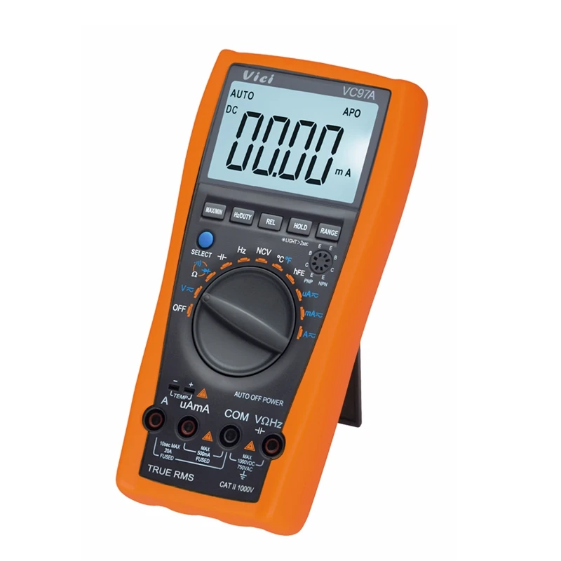 Brand VICI VC97A LCD Digital Multimeter Auto Range DMM AC DC Voltmeter Capacitance Resistance Meter 1000V True RMS Multimeters