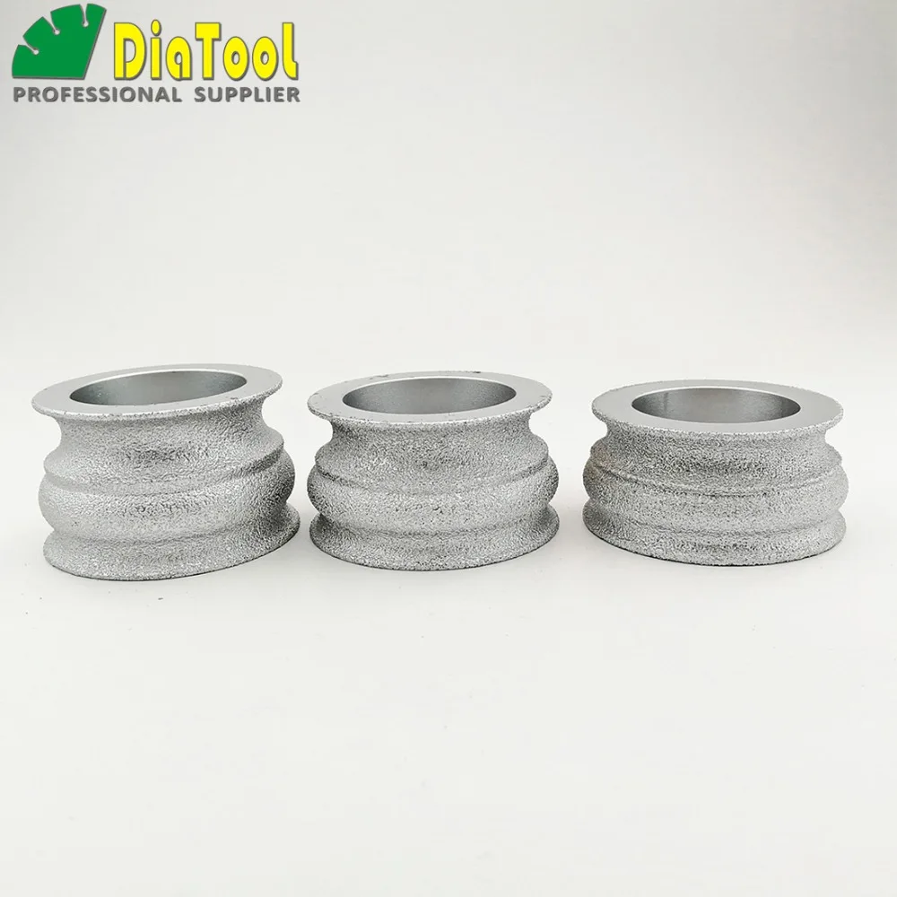 Diatool 75 Mm X 45 Mm Kekosongan Brazed Berlian Grinding Roda untuk Granit Marmer dan Kuarsa Tangan Profil Roda untuk sudut Grinder