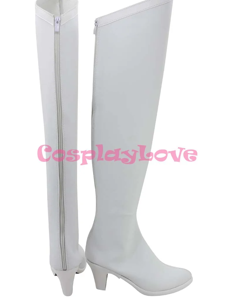 Tsubasa:Reservoir Chronicle Sakura Cosplay Scarpe Stivali Bianchi Tacco Alto Custom Made Per Halloween Festa Di Natale CosplayLove