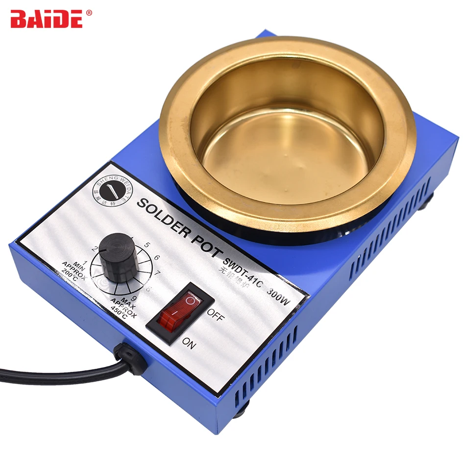 220V 300W Solder Pot Soldering Desoldering Bath 100mm SWDT- 41C Solder Pot 450 Degree Max Soldering Desoldering Bath 4pcs/lot