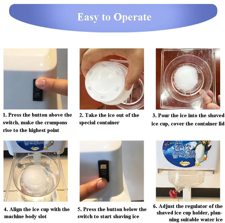 Commercial น้ำแข็งขนาดเล็ก Smoothie เครื่อง Snowflake Ice เครื่องชาขนมหวาน Station Bar เครื่อง