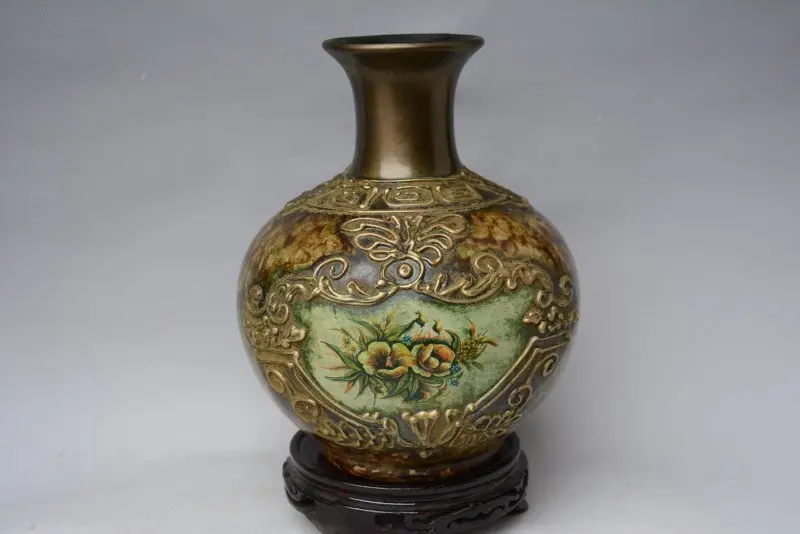 

Antique SngDynasty porcelain vase,Pastel gilt,flower,Hand-painted crafts,Decoration,Collection&Adornment,Free shipping