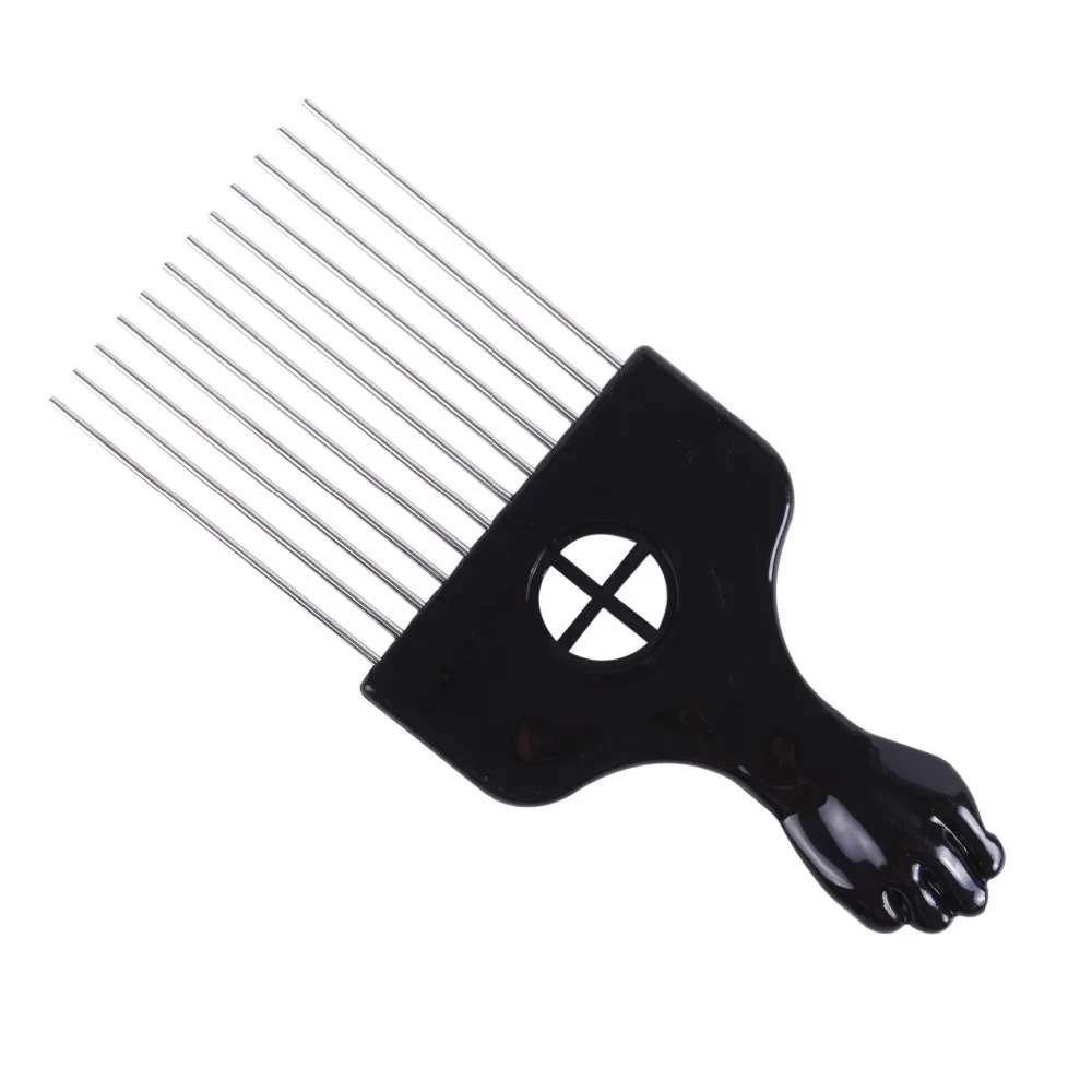 Salon Use Black Metal African American Pick Comb Hair Combs Afro Hair Comb For Hairdressing Styling Tool