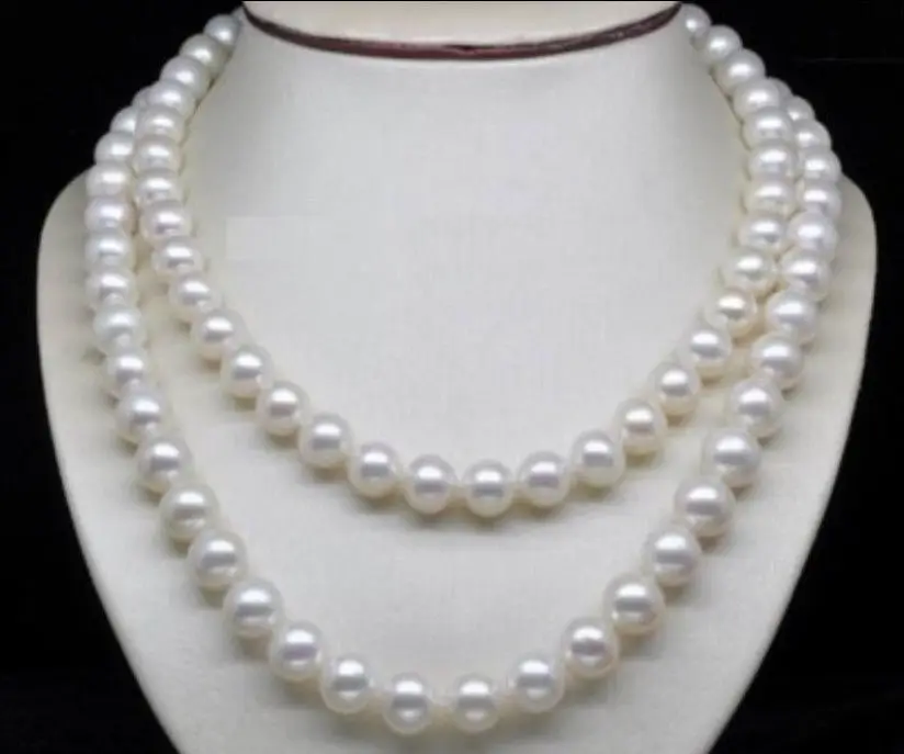 

FREE SHIPPING HOT sell new Style genuine AAA 8-9mm white Fresh water pearl necklace 33"