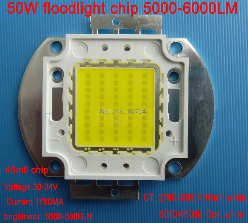 Imagem -02 - Epistar 45mil Integrado 50w Pães 50006000lm Fonte de Luz Chip de Cob Levou Holofote 3034v Atual 1750ma Peças Lote 38mil