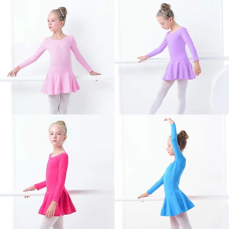 Bé Gái Ba Lê Đầm Ba Lê Leotards Thể Dục Dụng Cụ Dancewear Tập Đi Cho Bé Múa Ba Lê Leotard Cotton Dance Váy Bé Gái Nhảy Đầm