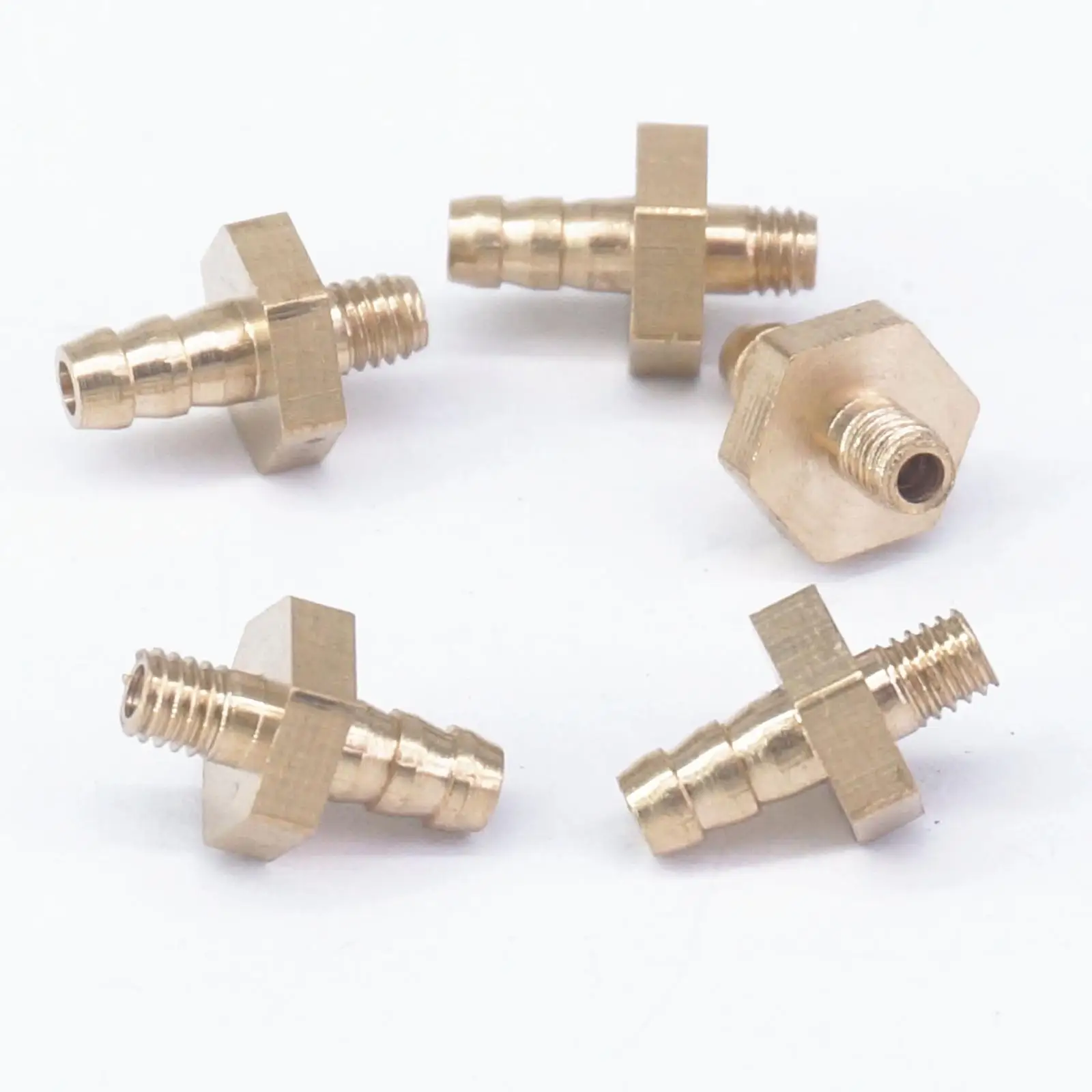 LOT 5 Hose Barb I/D 3mm x M3 Metric Male Thread Brass coupler Splicer Connector fitting for Fuel Gas Water